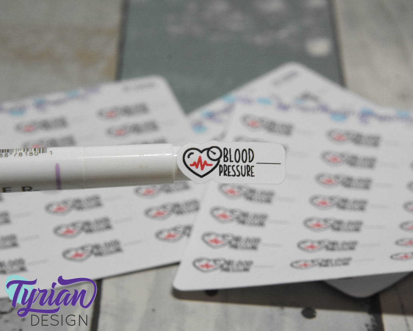 Blood Pressure Icon Stickers | 21 Stickers | 1 x .5" Each