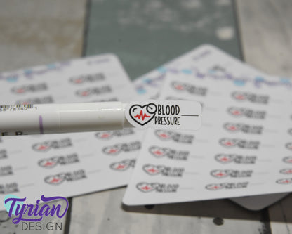 Blood Pressure Icon Stickers | 21 Stickers | 1 x .5" Each
