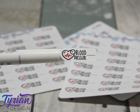 Blood Pressure Icon Stickers | 21 Stickers | 1 x .5" Each