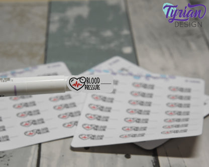 Blood Pressure Icon Stickers | 21 Stickers | 1 x .5" Each