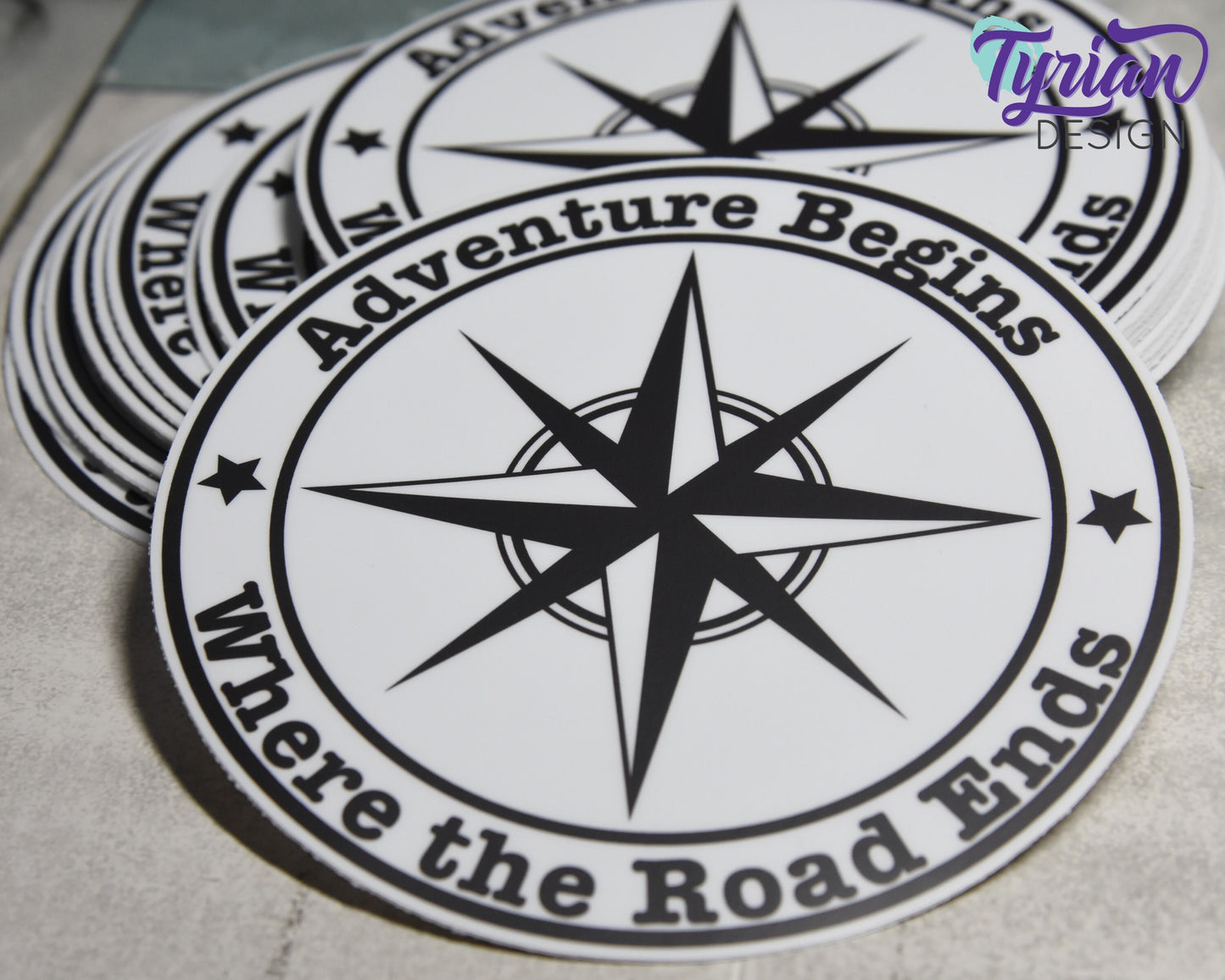 Adventure Begins Where The Road Ends Vinyl Sticker | 5" Round