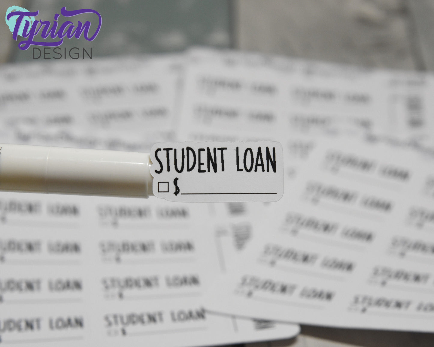 Student Loan Stickers Sheet for Planners and Journal | Black Type, clear or white matte stickers | Student Loan Budget Stickers
