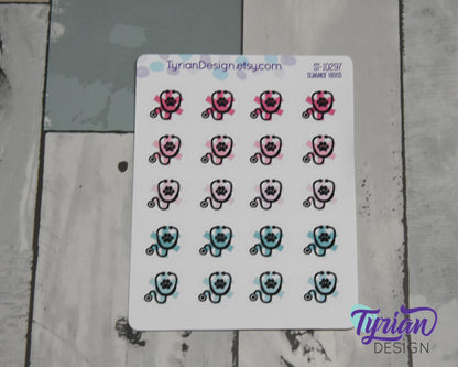 Veterinary Icon | 20 Stickers | .6" x.6" Each | Various Colors