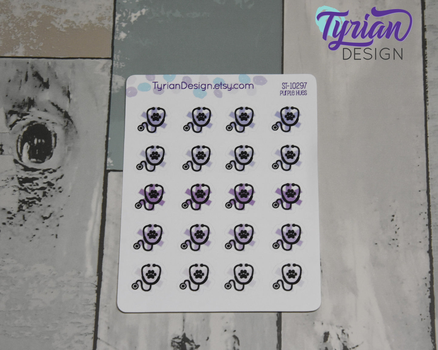Veterinary Icon | 20 Stickers | .6" x.6" Each | Various Colors