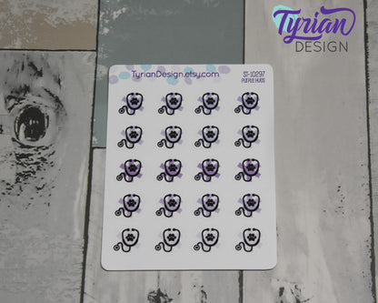 Veterinary Icon | 20 Stickers | .6" x.6" Each | Various Colors