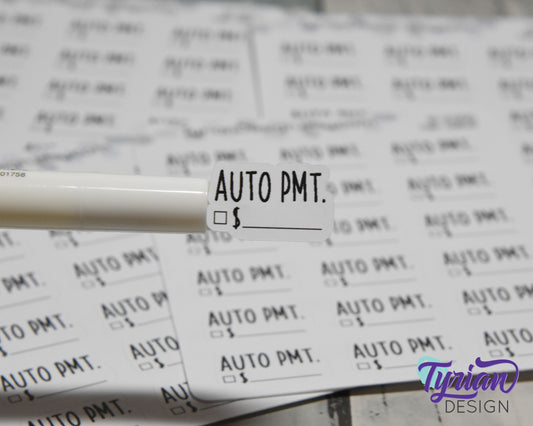 Auto Payment Stickers | 18 Sticker | 1 x .55  each