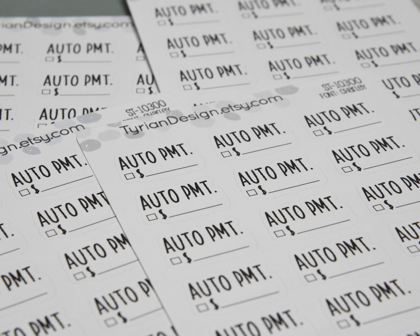 Auto Payment Stickers | 18 Sticker | 1 x .55  each