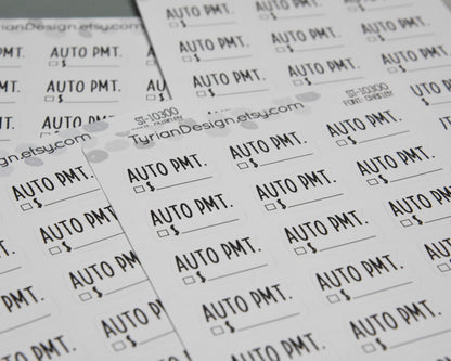 Auto Payment Stickers | 18 Sticker | 1 x .55  each