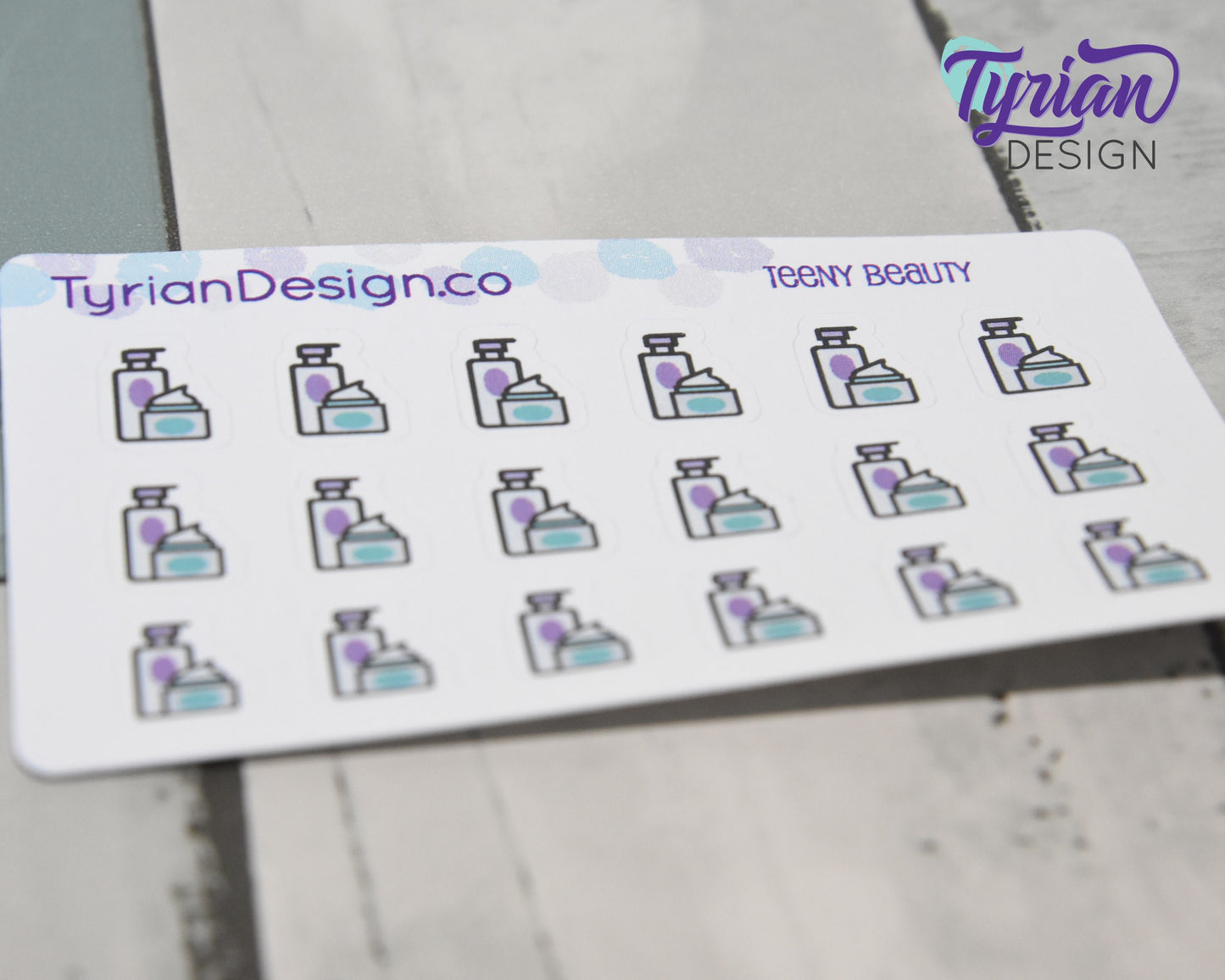 Beauty Icon Stickers | Tiny Beauty jar stickers on a mini sheet | For small bullet Journals, Planner, Budget, or minimalist planners