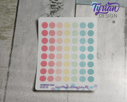 7mm Dot stickers | 56 Stickers | Various Colors