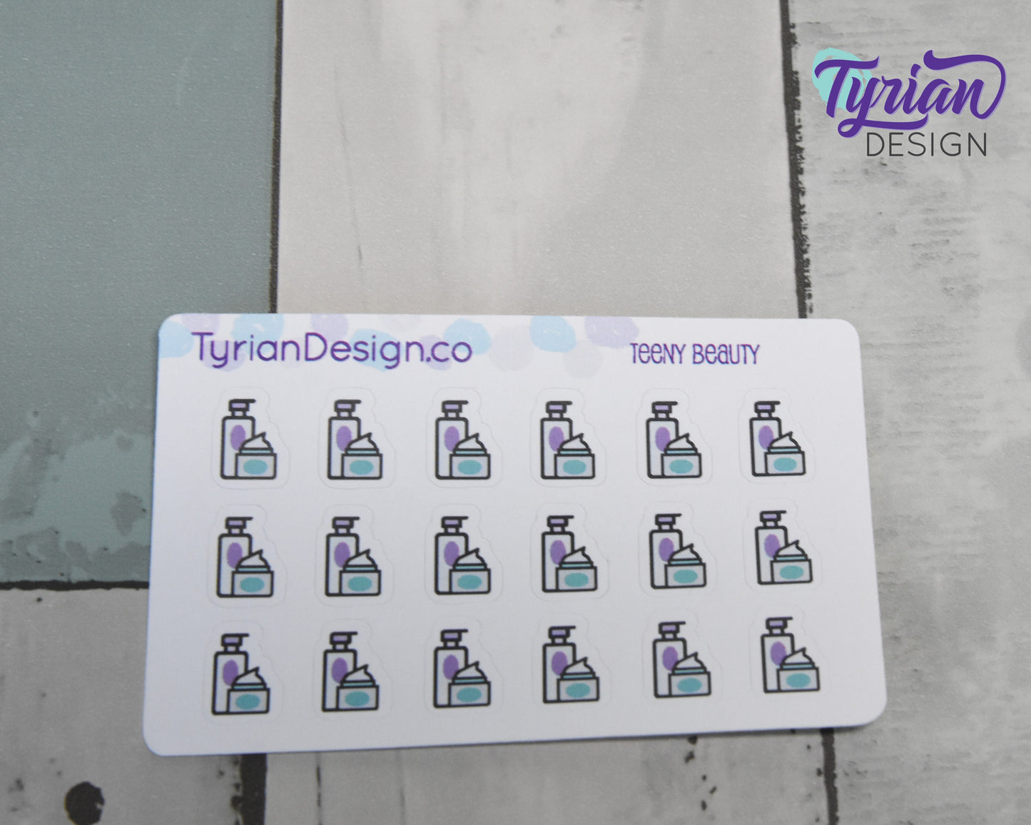 Beauty Icon Stickers | Tiny Beauty jar stickers on a mini sheet | For small bullet Journals, Planner, Budget, or minimalist planners