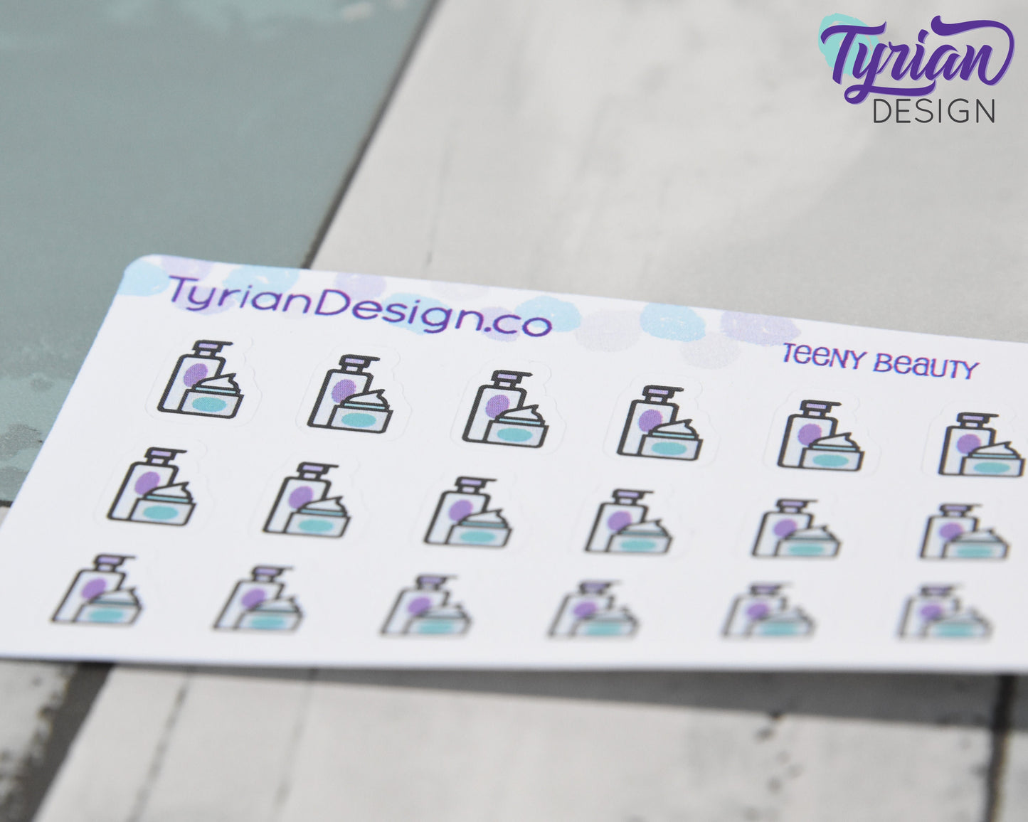 Beauty Icon Stickers | Tiny Beauty jar stickers on a mini sheet | For small bullet Journals, Planner, Budget, or minimalist planners