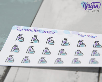 Beauty Icon Stickers | Tiny Beauty jar stickers on a mini sheet | For small bullet Journals, Planner, Budget, or minimalist planners