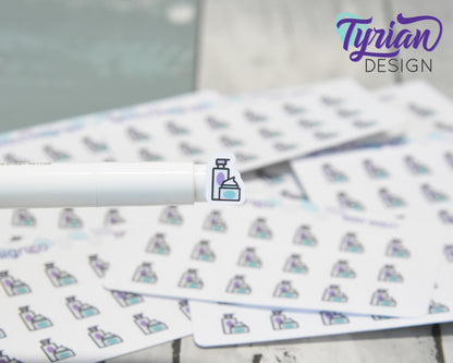 Beauty Icon Stickers | Tiny Beauty jar stickers on a mini sheet | For small bullet Journals, Planner, Budget, or minimalist planners