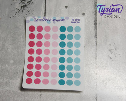 7mm Dot stickers | 56 Stickers | Various Colors