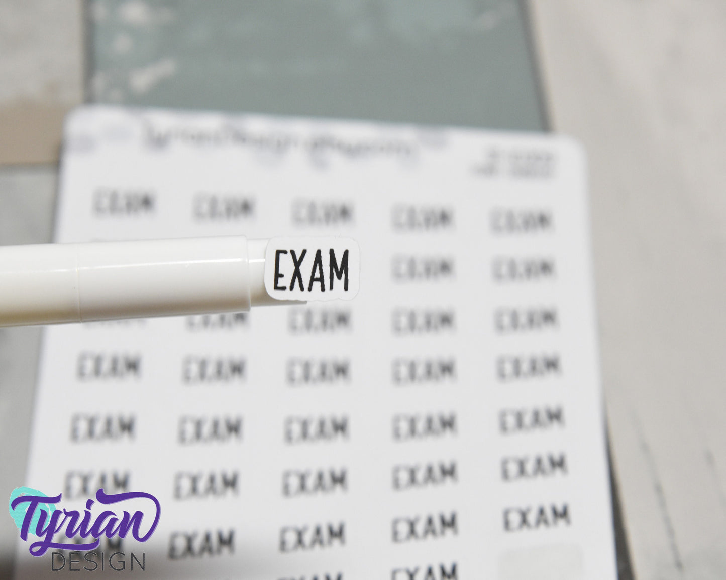 Exam Stickers | 40 Stickers | .5" x .35" each. | Charley Font.
