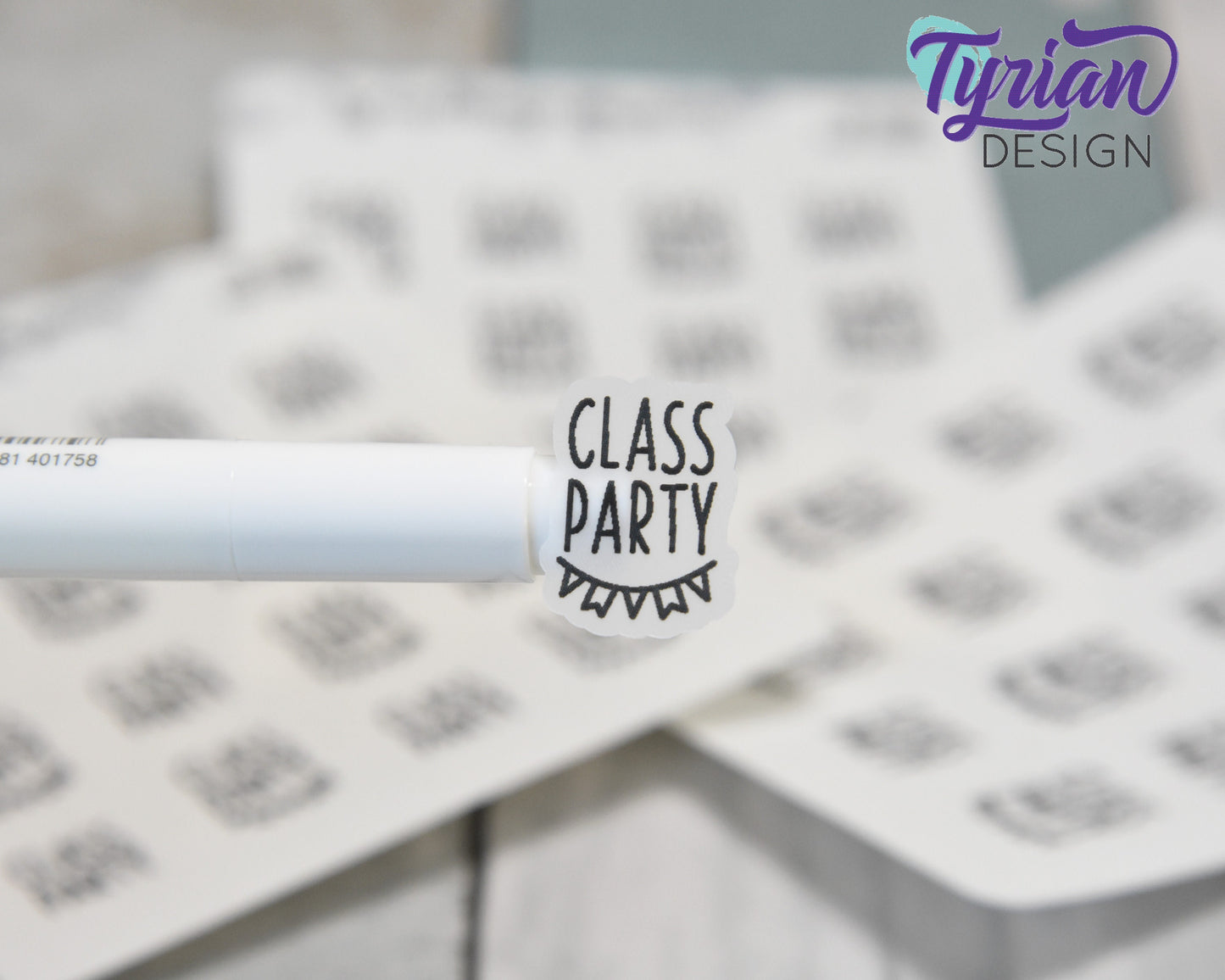 Class Party Stickers | 16 stickers | 5/8" and 3/4" | Charley Font