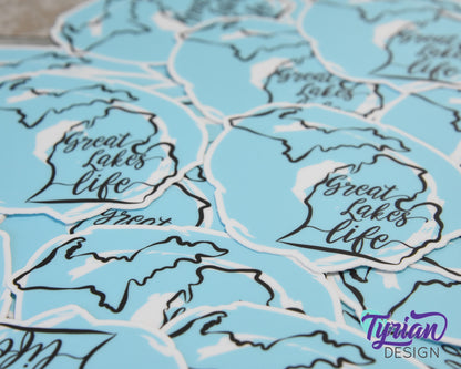 Michigan Sticker | high quality weather proof vinyl | 3 x 3" | Great Lakes Life sticker