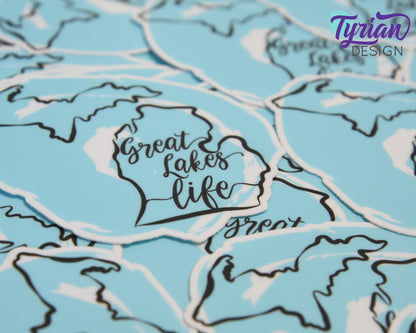 Michigan Sticker | high quality weather proof vinyl | 3 x 3" | Great Lakes Life sticker