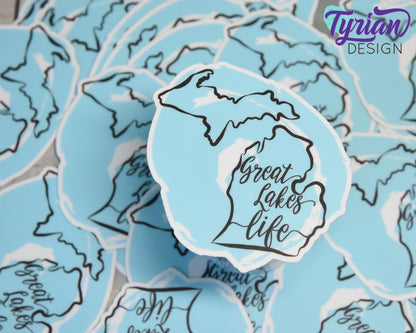 Michigan Sticker | high quality weather proof vinyl | 3 x 3" | Great Lakes Life sticker