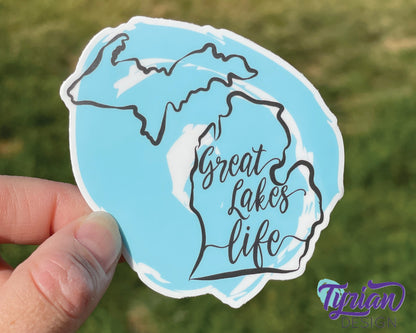 Michigan Sticker | high quality weather proof vinyl | 3 x 3" | Great Lakes Life sticker