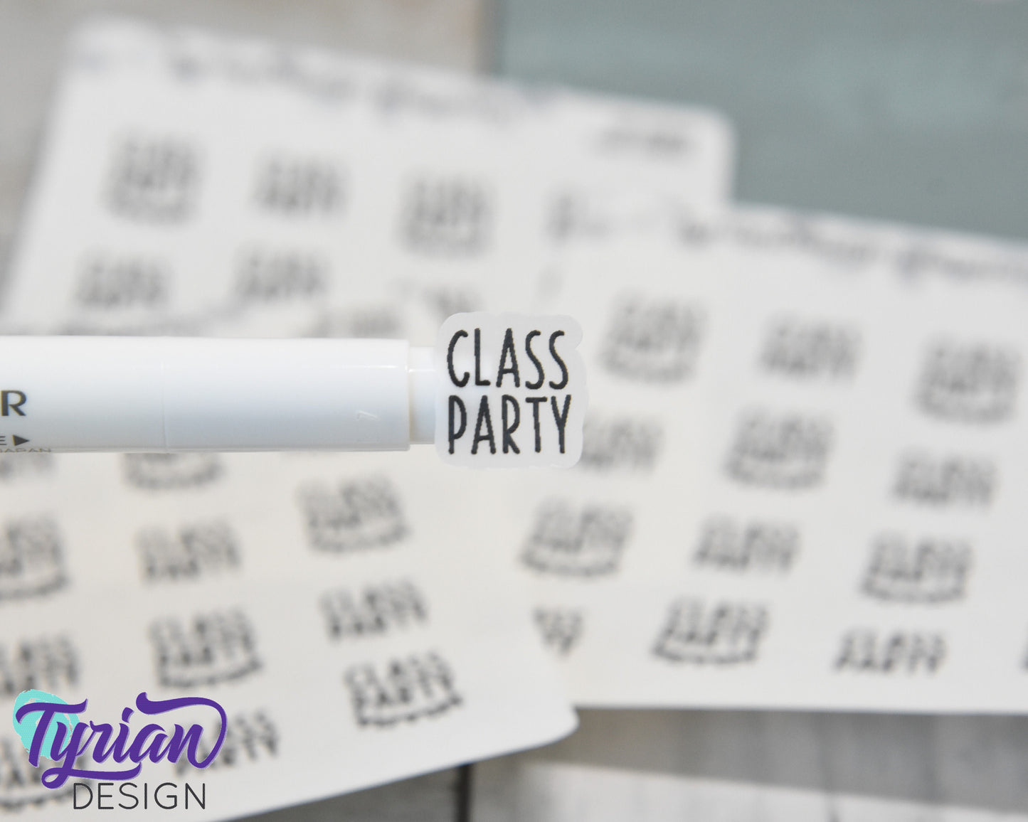 Class Party Stickers | 16 stickers | 5/8" and 3/4" | Charley Font