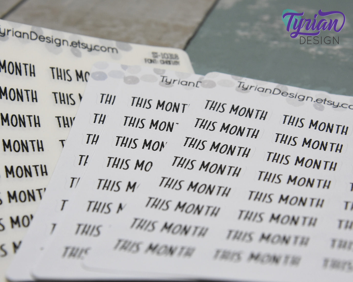 This Month Stickers | 1 x .34" Sticker each | 24 stickers | Charlie Font