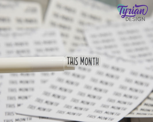 This Month Stickers | 1 x .34" Sticker each | 24 stickers | Charlie Font