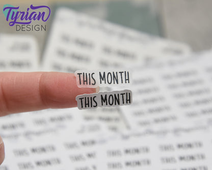 This Month Stickers | 1 x .34" Sticker each | 24 stickers | Charlie Font