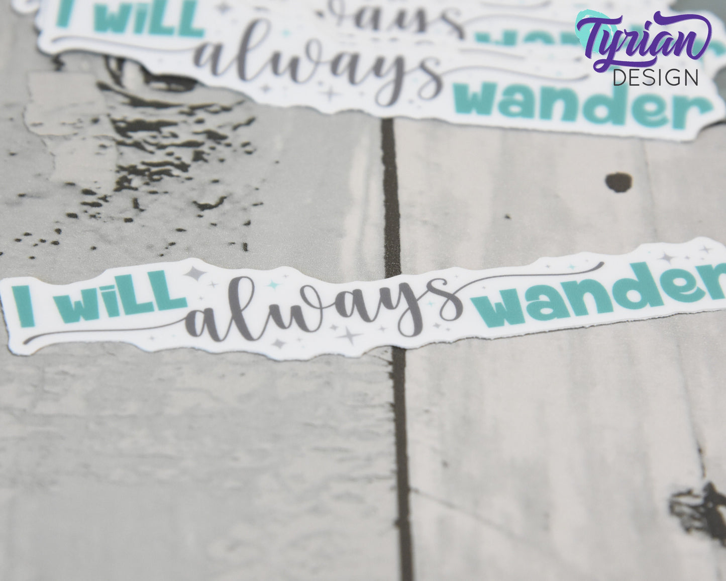 I will always wander Turquoise Vinyl Sticker | high quality weather proof vinyl | 4 x 1" | Wander sticker