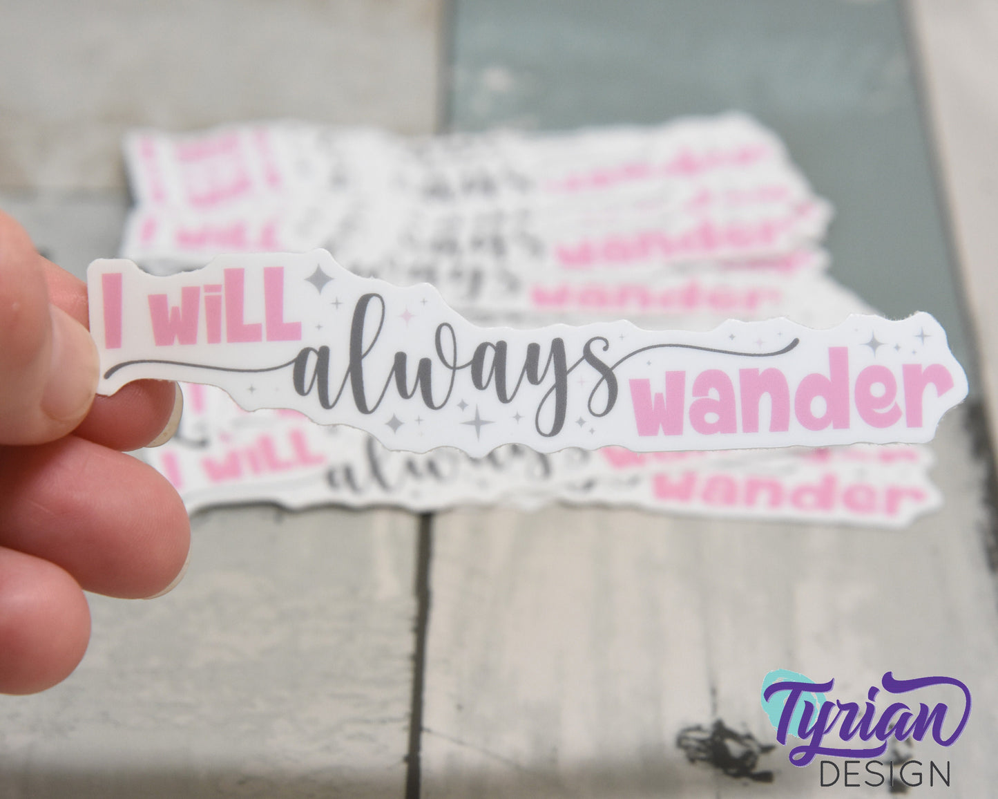 I will always wander Pink Vinyl Sticker | high quality weather proof vinyl | 4 x 1" | Wander sticker