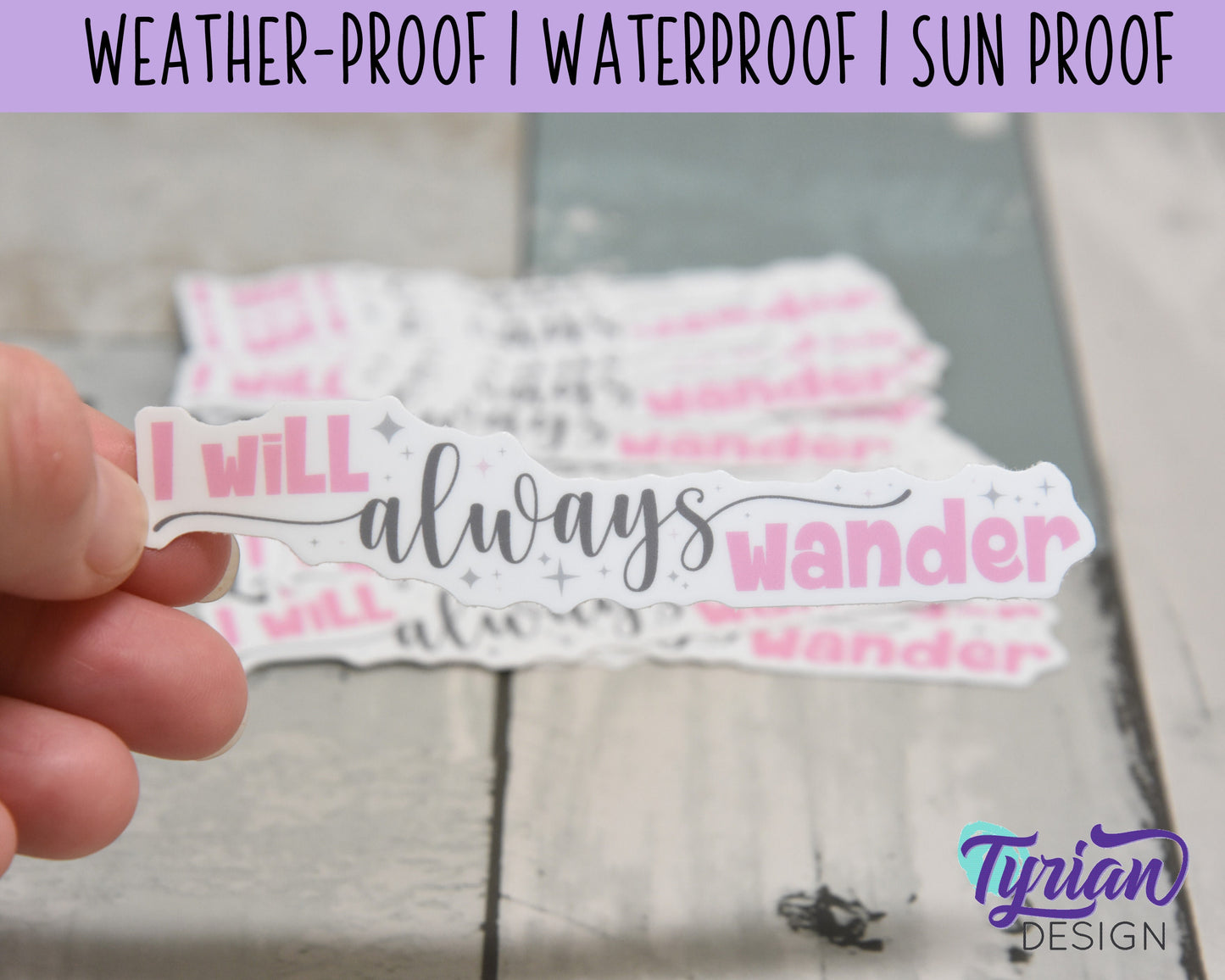 I will always wander Pink Vinyl Sticker | high quality weather proof vinyl | 4 x 1" | Wander sticker