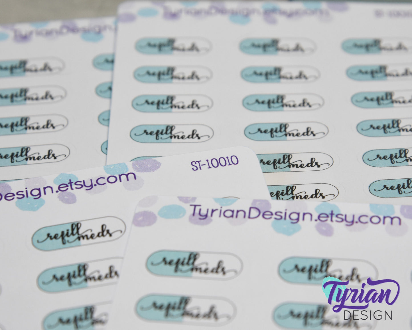 Refill Meds (Medication) Stickers | 21 stickers | .91 x .4" Each