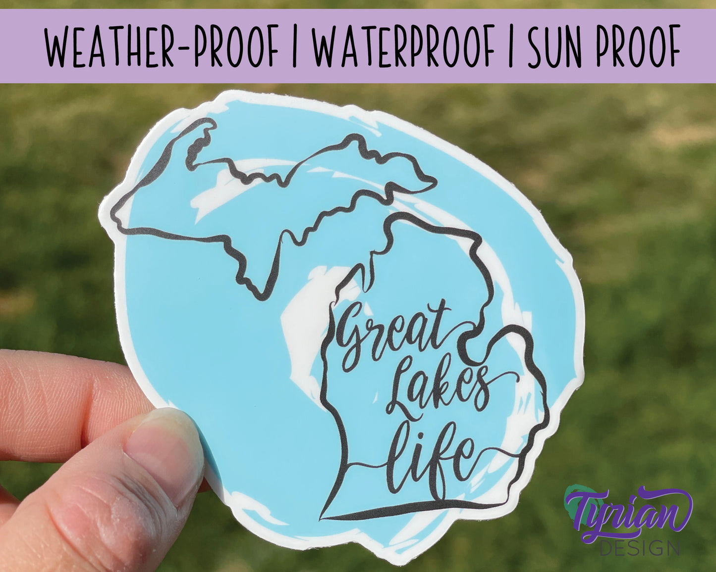 Michigan Sticker | high quality weather proof vinyl | 3 x 3" | Great Lakes Life sticker
