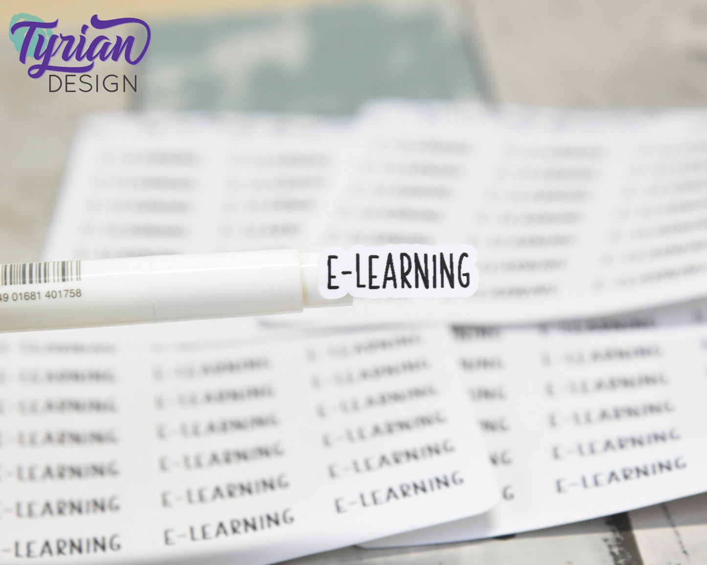E-Learning Stickers for Planners and Journals |  Home school | 21 Stickers | 1" x .35" Sticker size | Charley Font