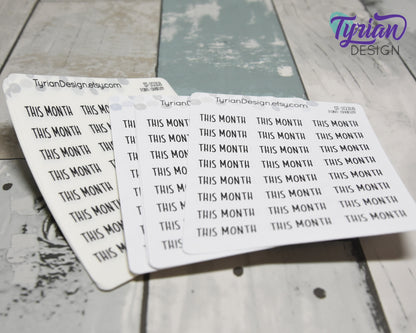 This Month Stickers | 1 x .34" Sticker each | 24 stickers | Charlie Font
