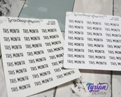 This Month Stickers | 1 x .34" Sticker each | 24 stickers | Charlie Font
