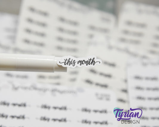 This Month Stickers | 1 x .34" Sticker size | 24 stickers| Gigi Font
