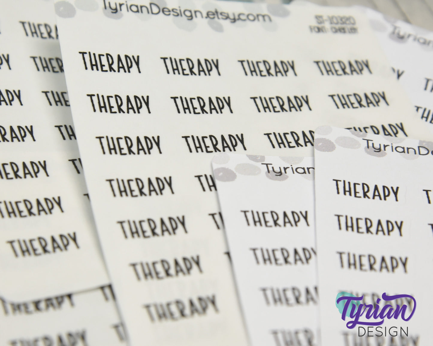 Therapy Stickers | .75 x .34" each | 28 stickers | Charlie Font