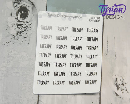 Therapy Stickers | .75 x .34" each | 28 stickers | Charlie Font