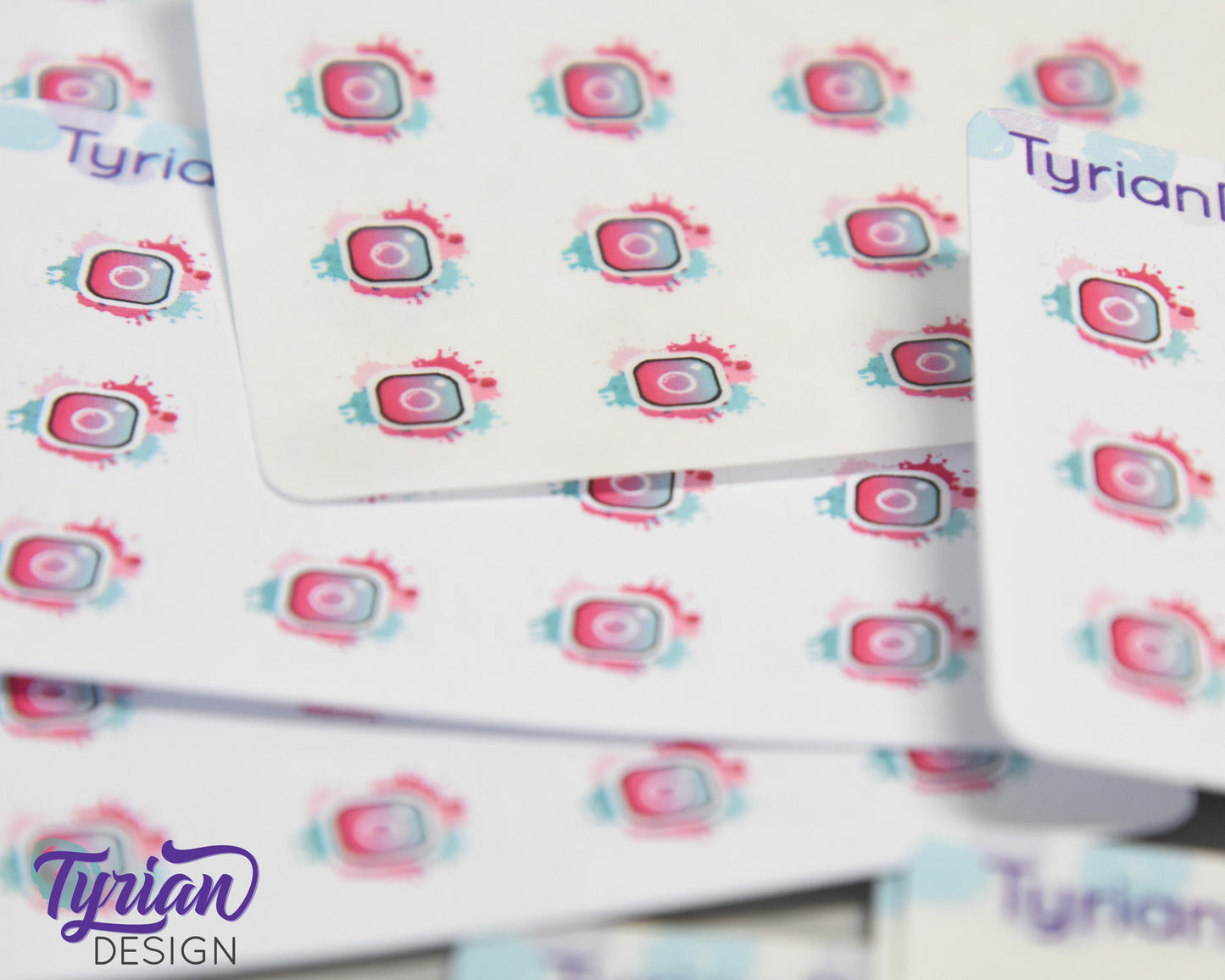 Mini Instagram Stickers | Mini Sheet of Social Media | 15 Stickers | .5 x .47" each | 3.375" x 2.125" Mini Sheet | White or Clear Matte