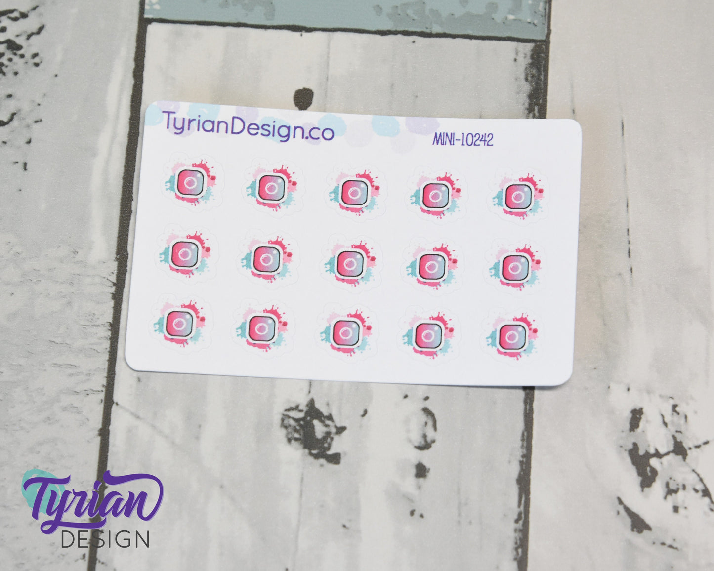 Mini Instagram Stickers | Mini Sheet of Social Media | 15 Stickers | .5 x .47" each | 3.375" x 2.125" Mini Sheet | White or Clear Matte