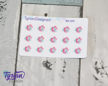 Mini Instagram Stickers | Mini Sheet of Social Media | 15 Stickers | .5 x .47" each | 3.375" x 2.125" Mini Sheet | White or Clear Matte