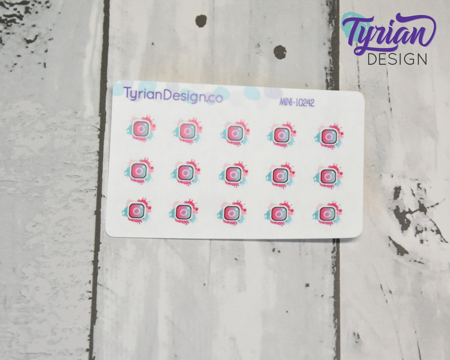 Mini Instagram Stickers | Mini Sheet of Social Media | 15 Stickers | .5 x .47" each | 3.375" x 2.125" Mini Sheet | White or Clear Matte