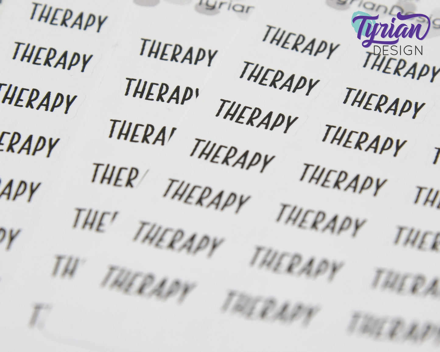 Therapy Stickers | .75 x .34" each | 28 stickers | Charlie Font