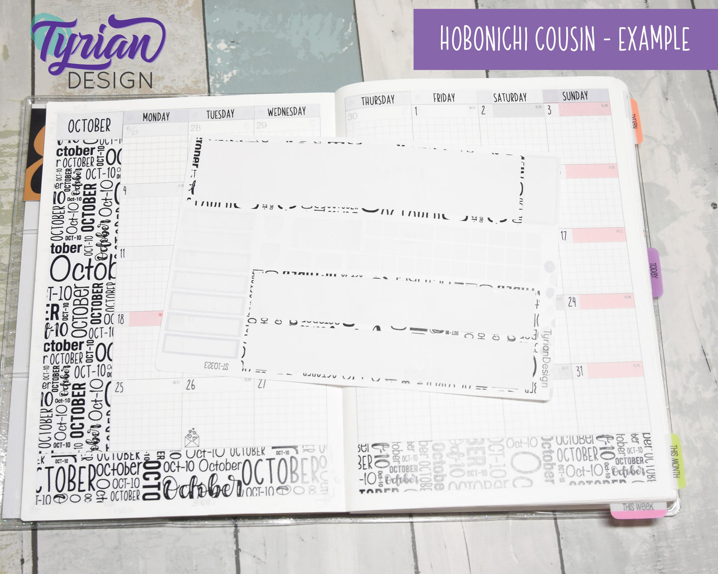 August Monthly Kit | Hobonichi Cousin | 47 Stickers