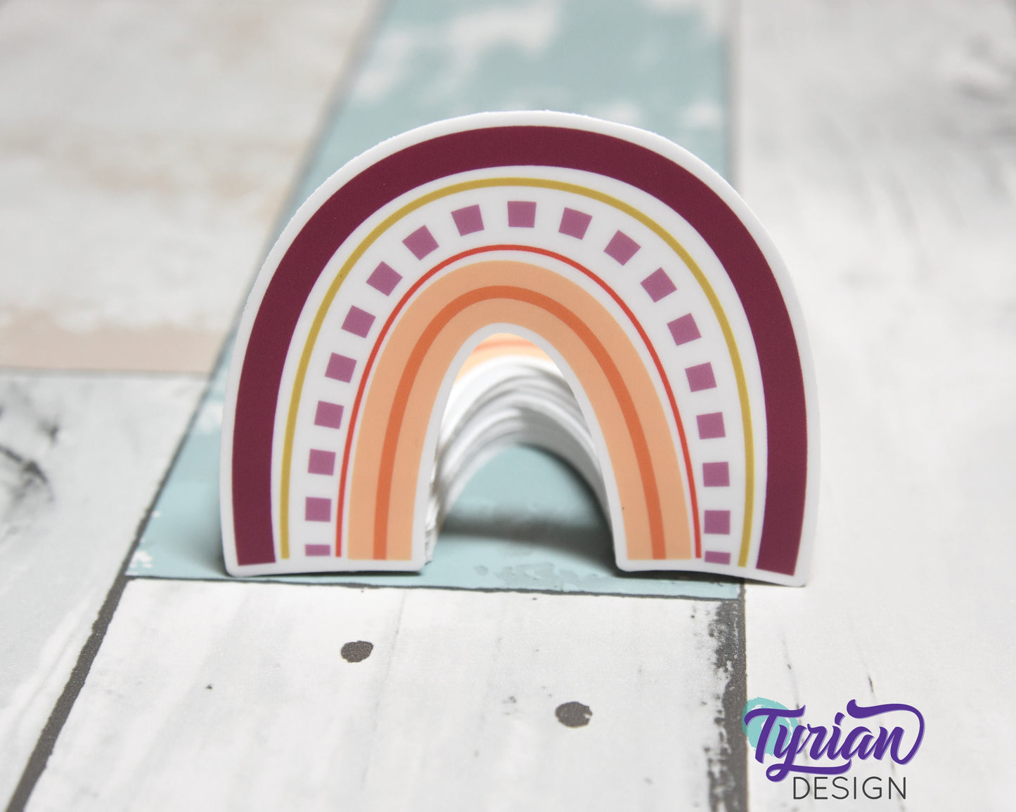 Autumn Rainbow Vinyl Sticker | high quality weather proof vinyl | 3 x 2.5" | Autumn Shades Rainbow sticker