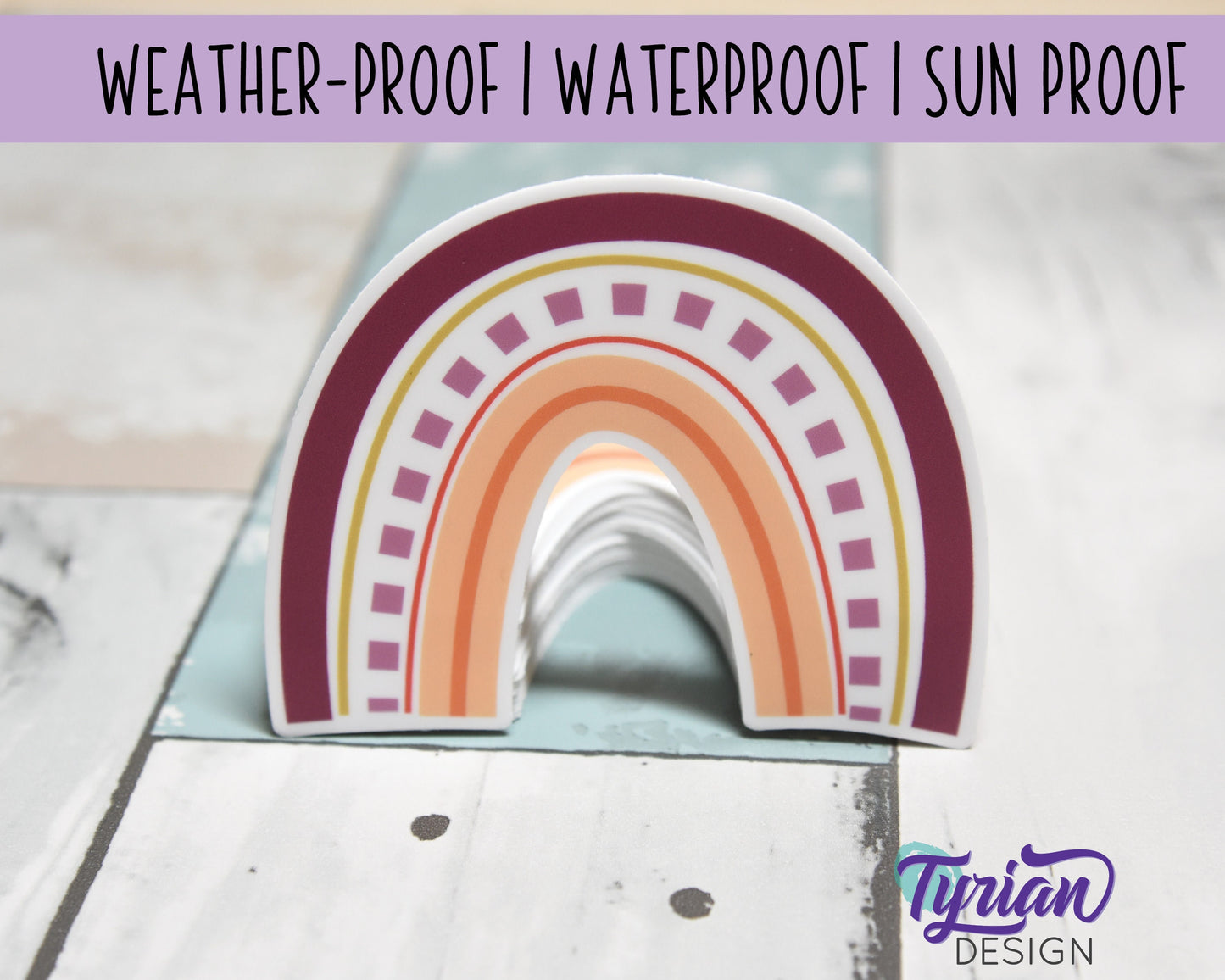 Autumn Rainbow Vinyl Sticker | high quality weather proof vinyl | 3 x 2.5" | Autumn Shades Rainbow sticker