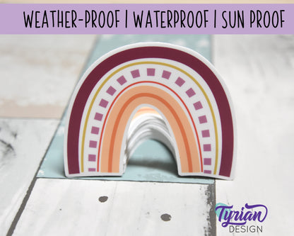 Autumn Rainbow Vinyl Sticker | high quality weather proof vinyl | 3 x 2.5" | Autumn Shades Rainbow sticker