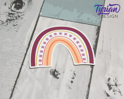 Autumn Rainbow Vinyl Sticker | high quality weather proof vinyl | 3 x 2.5" | Autumn Shades Rainbow sticker